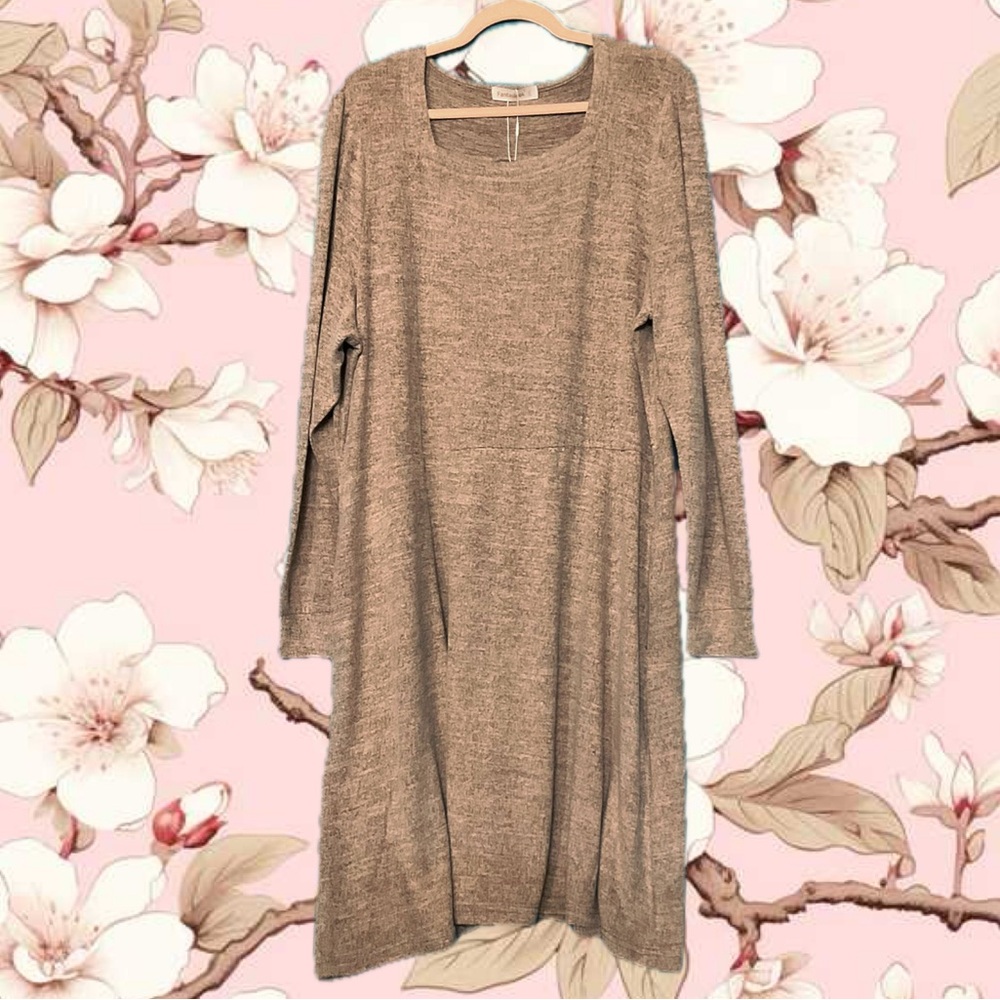 Stupid Soft Lightweight Sweater MIDI Dress • NWT• p2p-27" length-42"